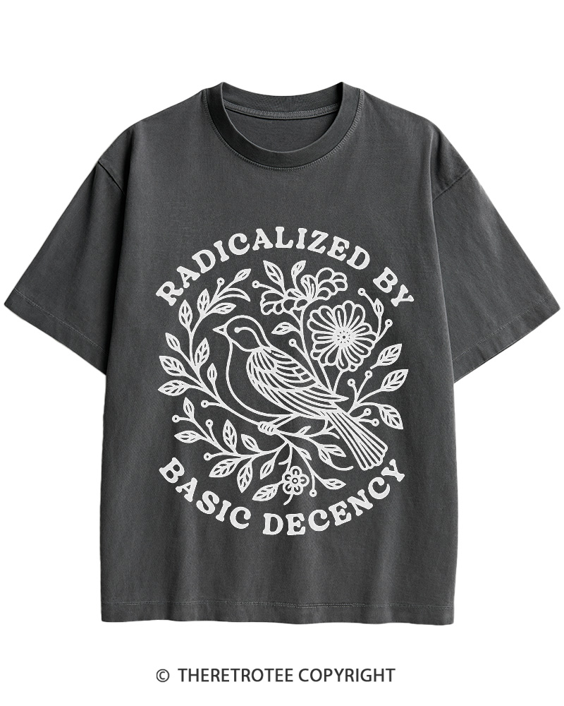 TheRetroTee Radicalized By Basic Decency Cotton T-Shirt