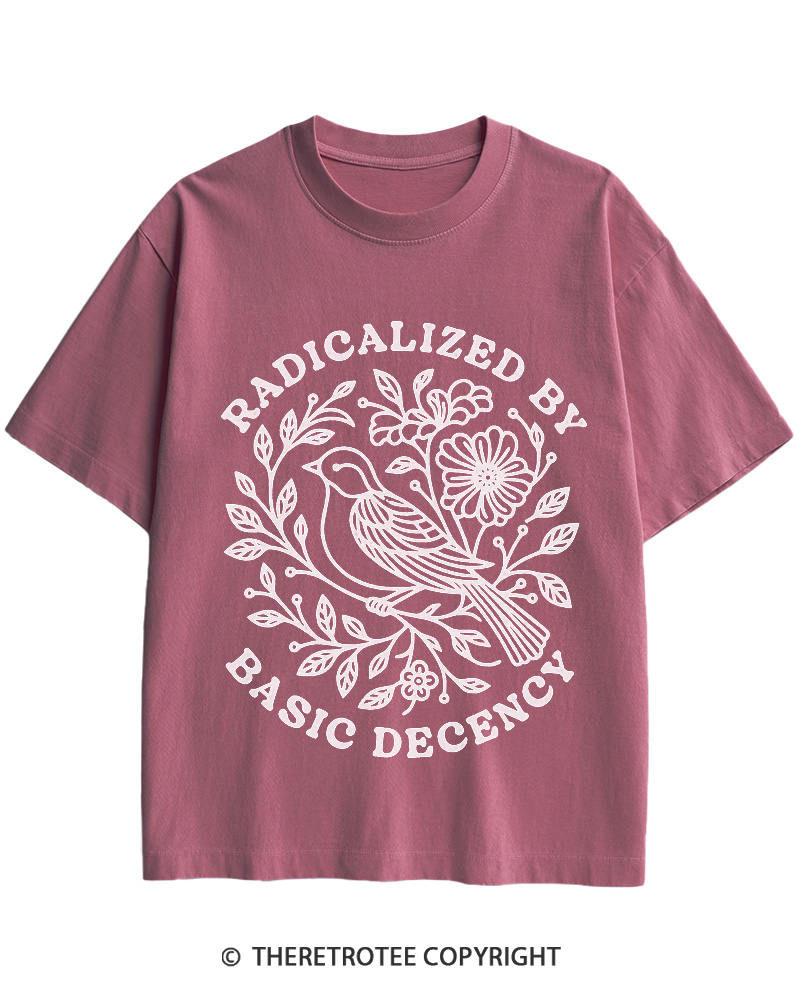 TheRetroTee Radicalized By Basic Decency Cotton T-Shirt