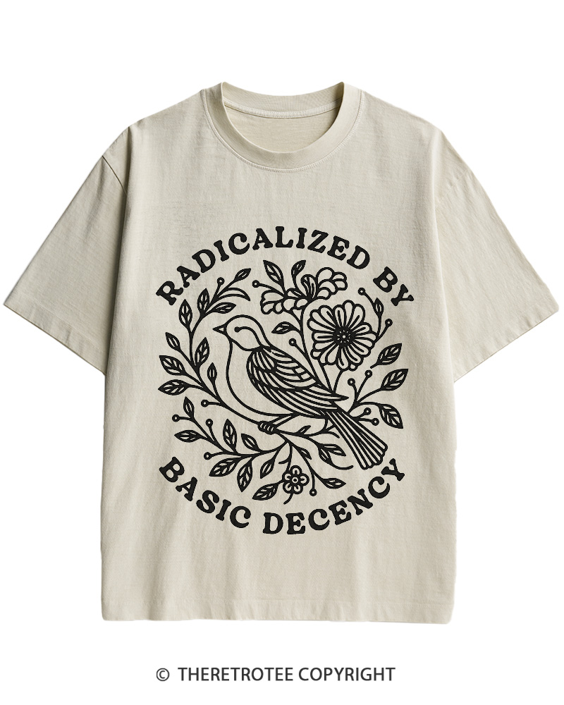 TheRetroTee Radicalized By Basic Decency Cotton T-Shirt