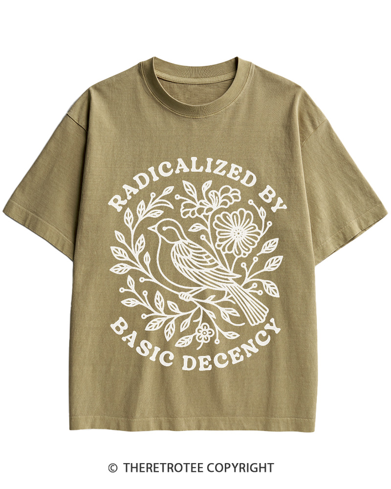 TheRetroTee Radicalized By Basic Decency Cotton T-Shirt