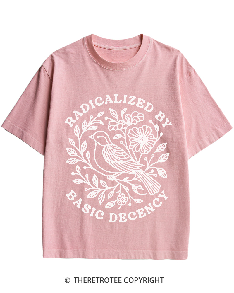 TheRetroTee Radicalized By Basic Decency Cotton T-Shirt