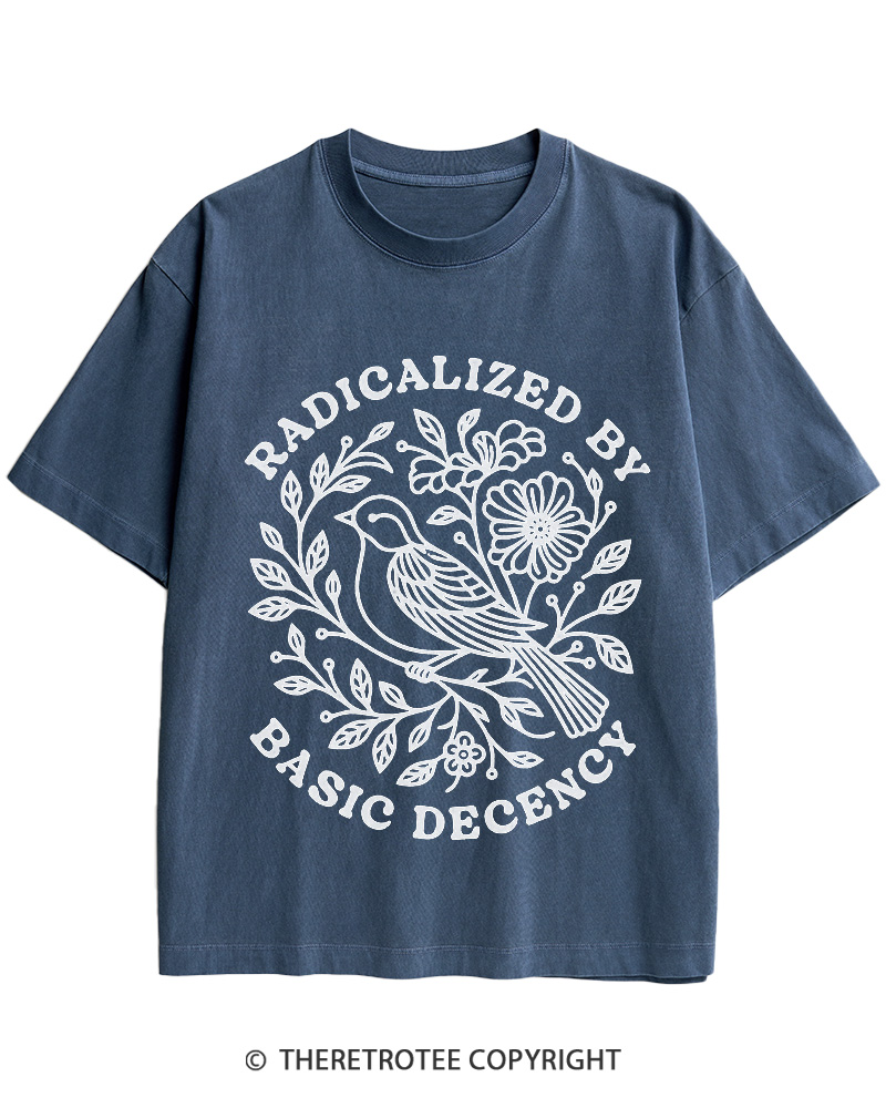 TheRetroTee Radicalized By Basic Decency Cotton T-Shirt