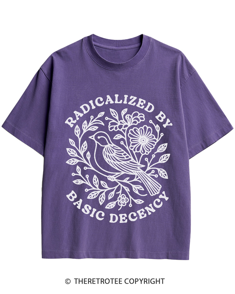 TheRetroTee Radicalized By Basic Decency Cotton T-Shirt