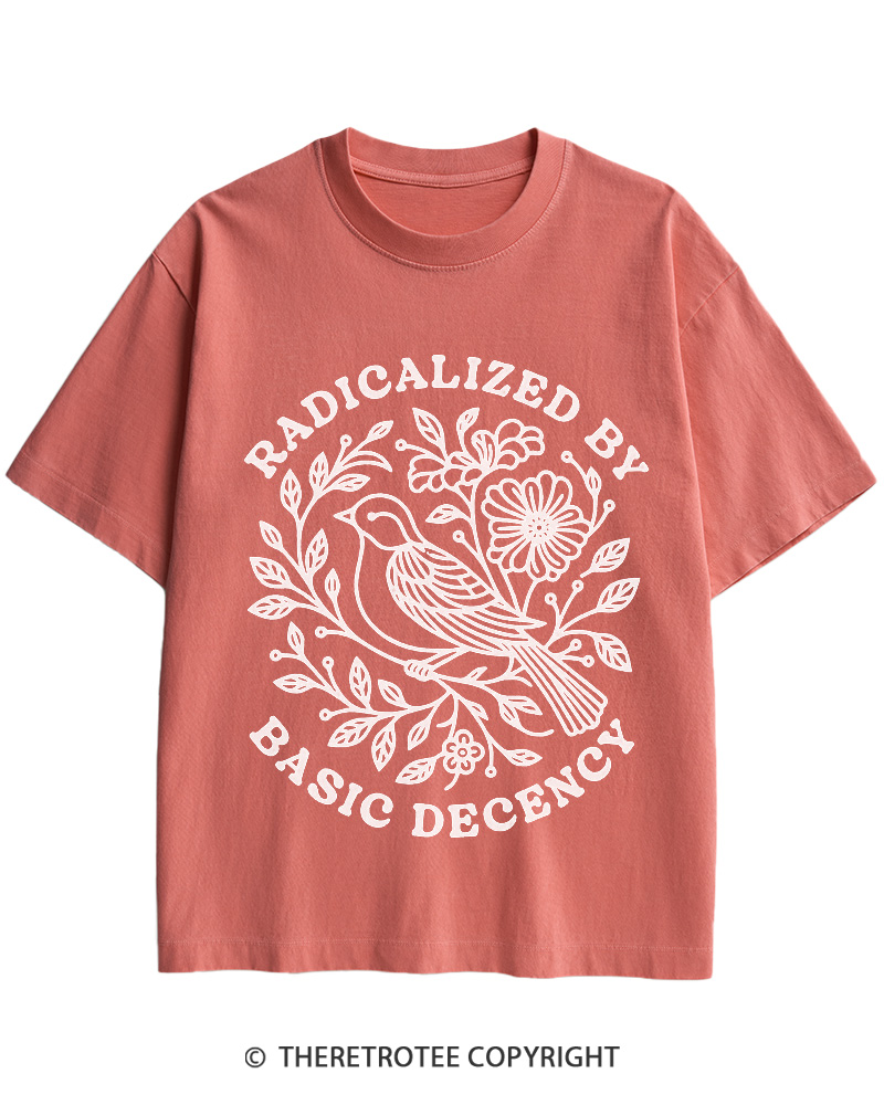TheRetroTee Radicalized By Basic Decency Cotton T-Shirt