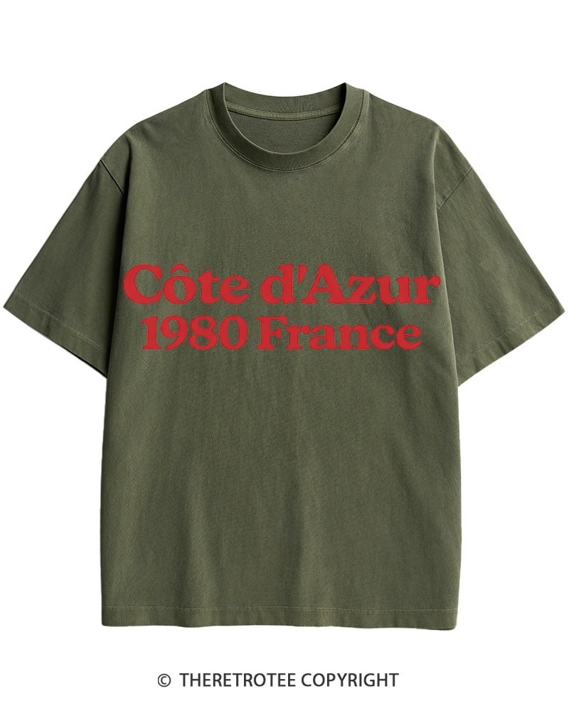 TheRetroTee Cote d'Azur 1980s Cotton T-Shirt