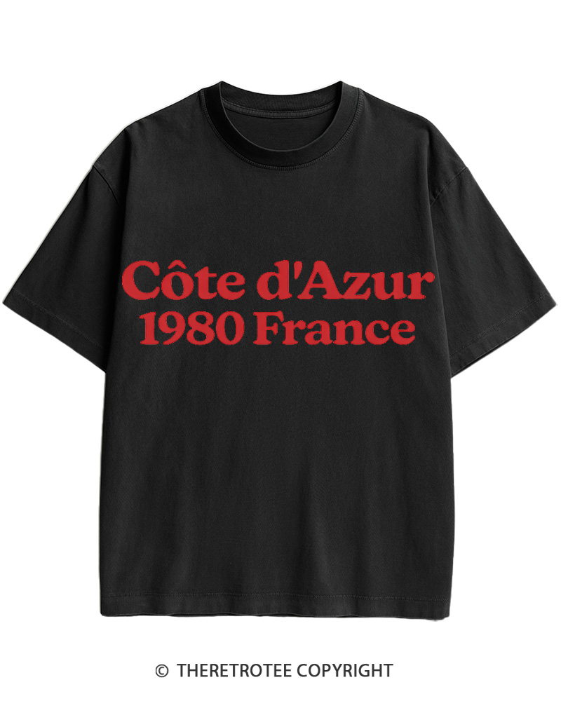 TheRetroTee Cote d'Azur 1980s Cotton T-Shirt