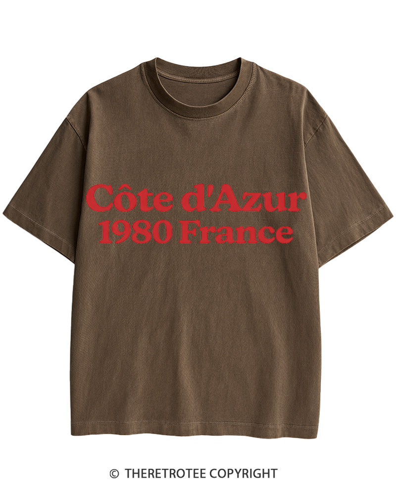 TheRetroTee Cote d'Azur 1980s Cotton T-Shirt