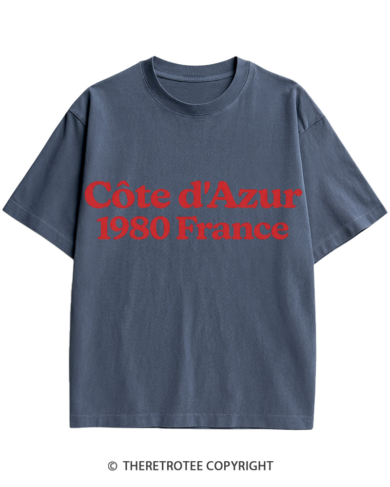 TheRetroTee Cote d'Azur 1980s Cotton T-Shirt