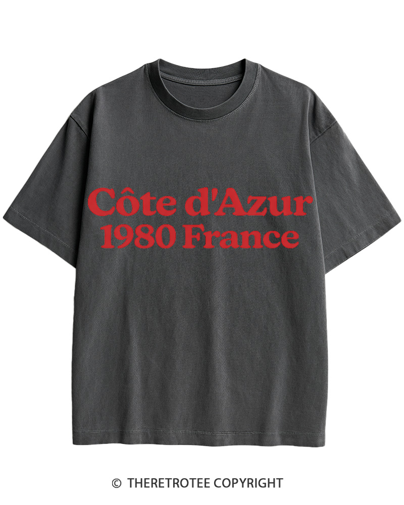 TheRetroTee Cote d'Azur 1980s Cotton T-Shirt