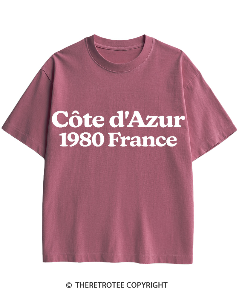 TheRetroTee Cote d'Azur 1980s Cotton T-Shirt