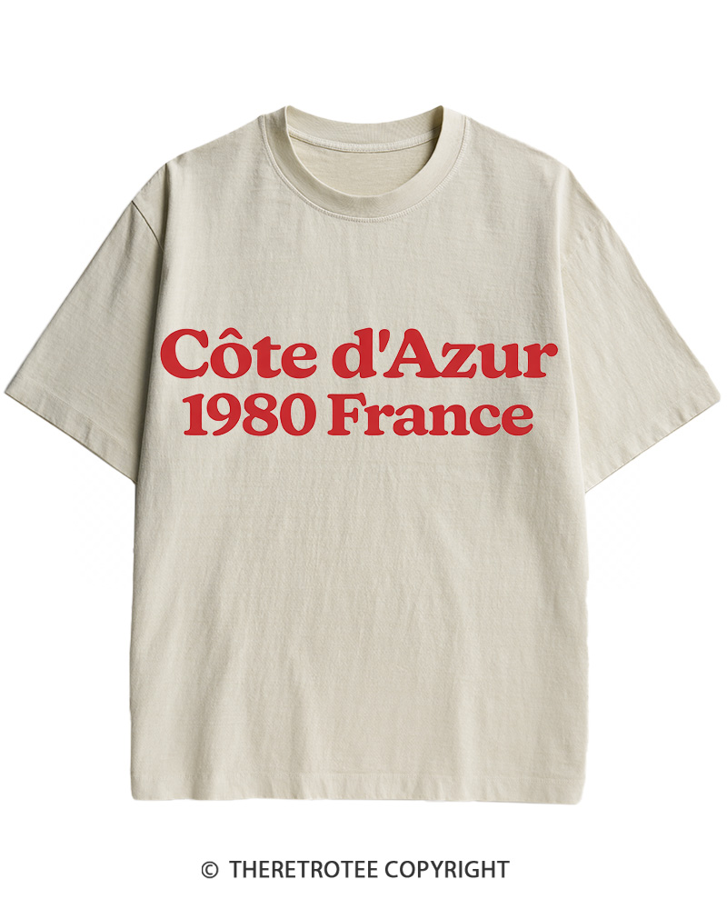 TheRetroTee Cote d'Azur 1980s Cotton T-Shirt