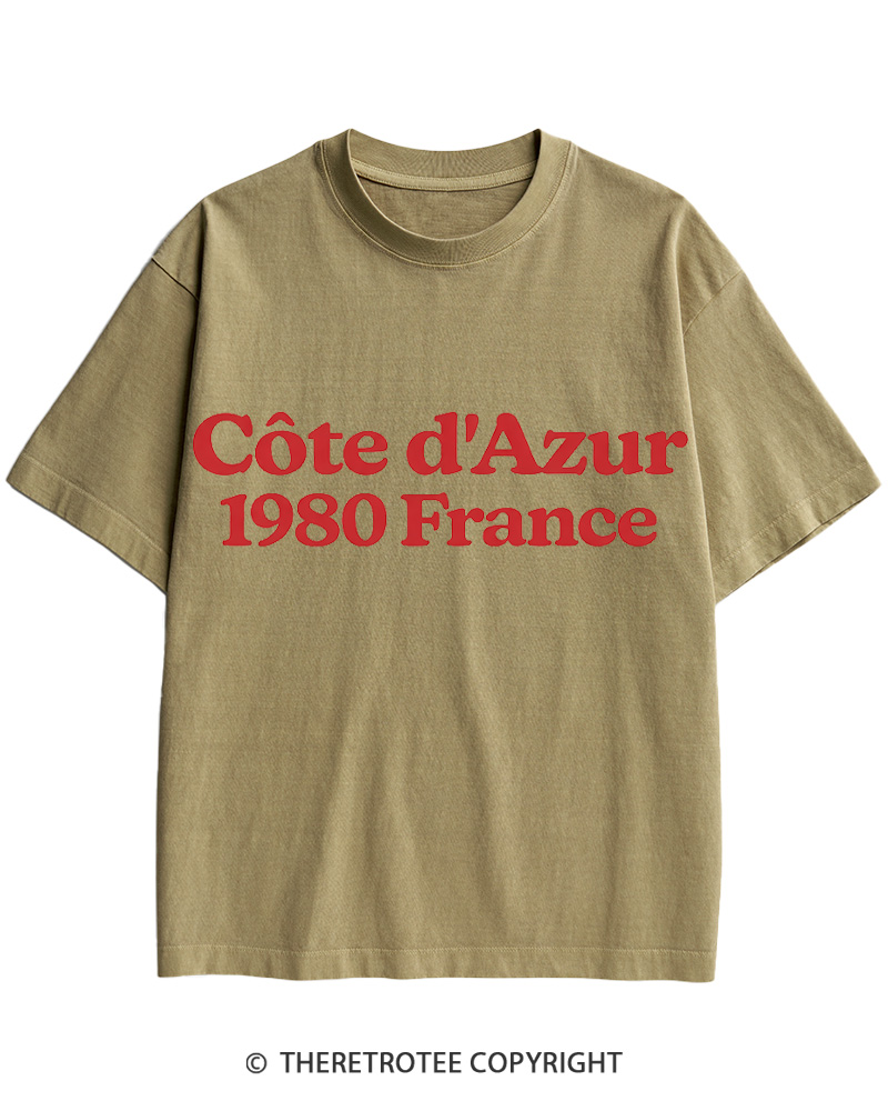 TheRetroTee Cote d'Azur 1980s Cotton T-Shirt