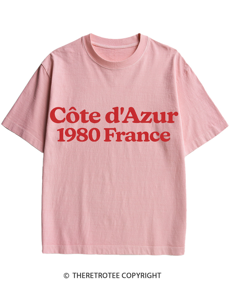TheRetroTee Cote d'Azur 1980s Cotton T-Shirt