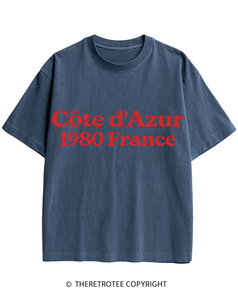 TheRetroTee Cote d'Azur 1980s Cotton T-Shirt