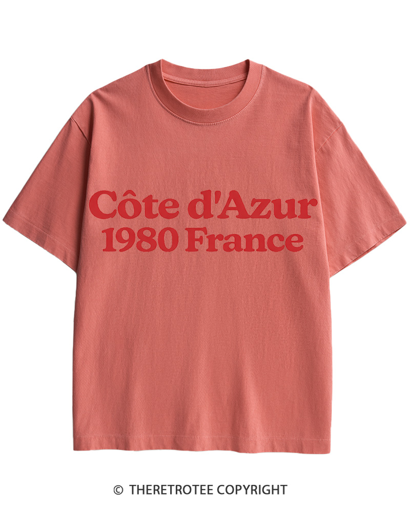 TheRetroTee Cote d'Azur 1980s Cotton T-Shirt