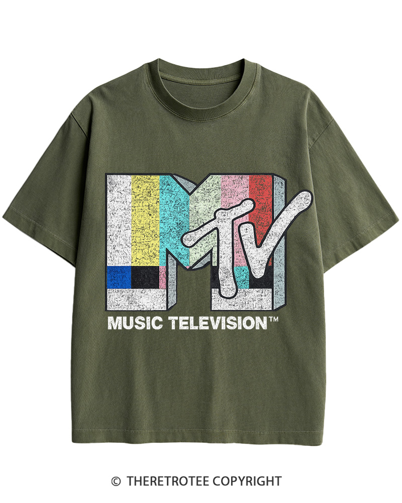 TheRetroTee TV Signal Logo 1980s Cotton T-Shirt