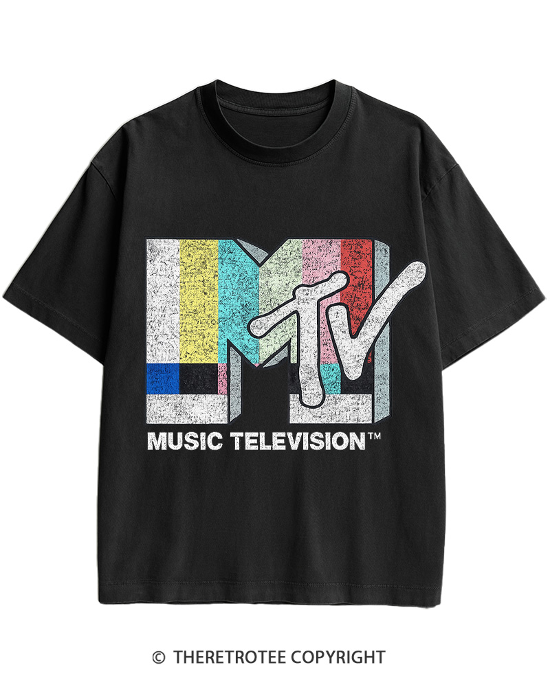 TheRetroTee TV Signal Logo 1980s Cotton T-Shirt