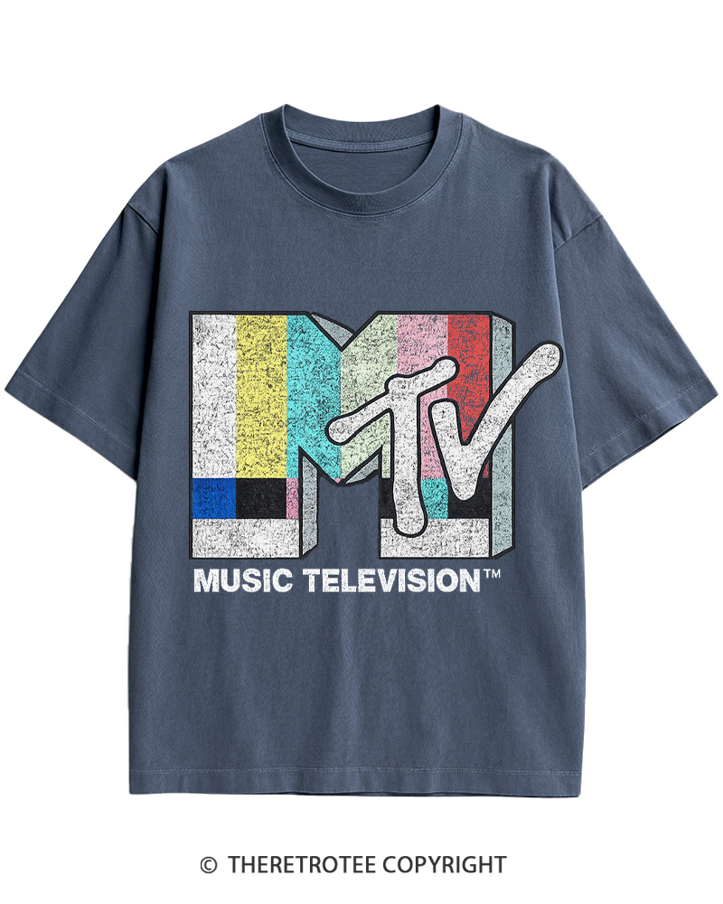 TheRetroTee TV Signal Logo 1980s Cotton T-Shirt