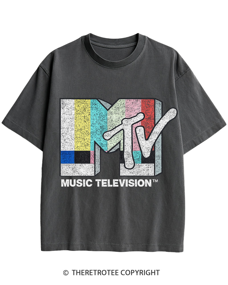 TheRetroTee TV Signal Logo 1980s Cotton T-Shirt