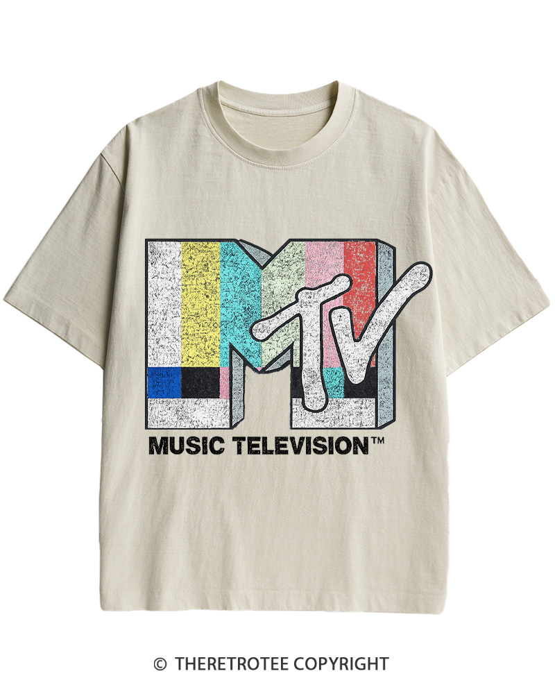 TheRetroTee TV Signal Logo 1980s Cotton T-Shirt