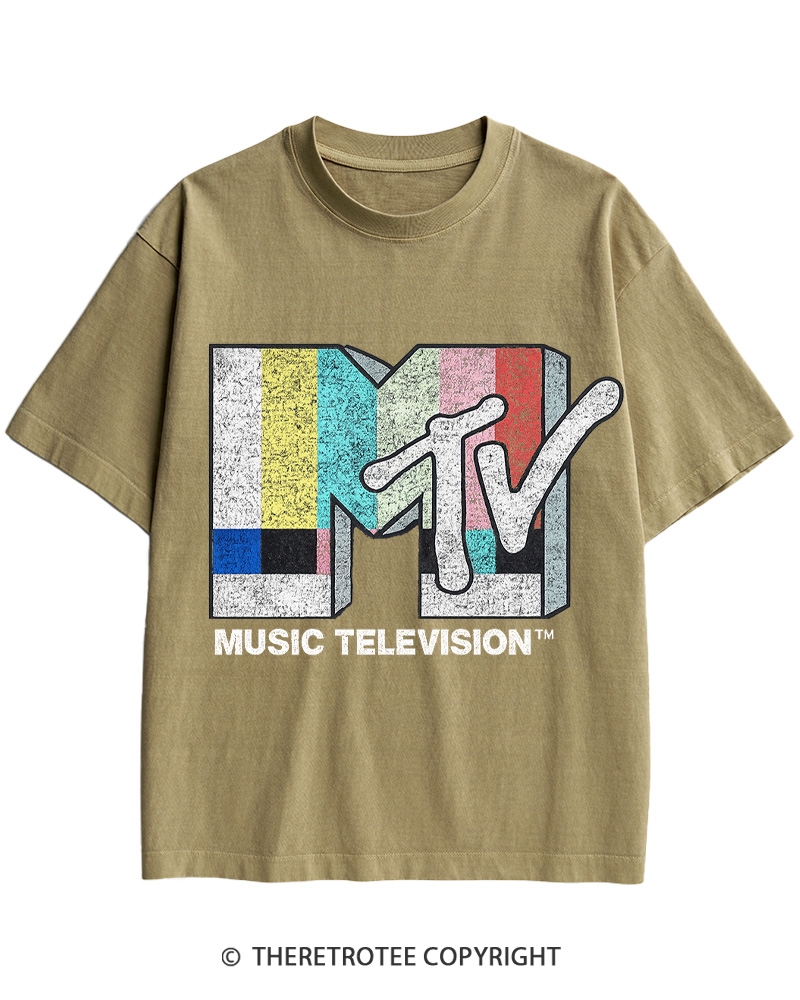 TheRetroTee TV Signal Logo 1980s Cotton T-Shirt