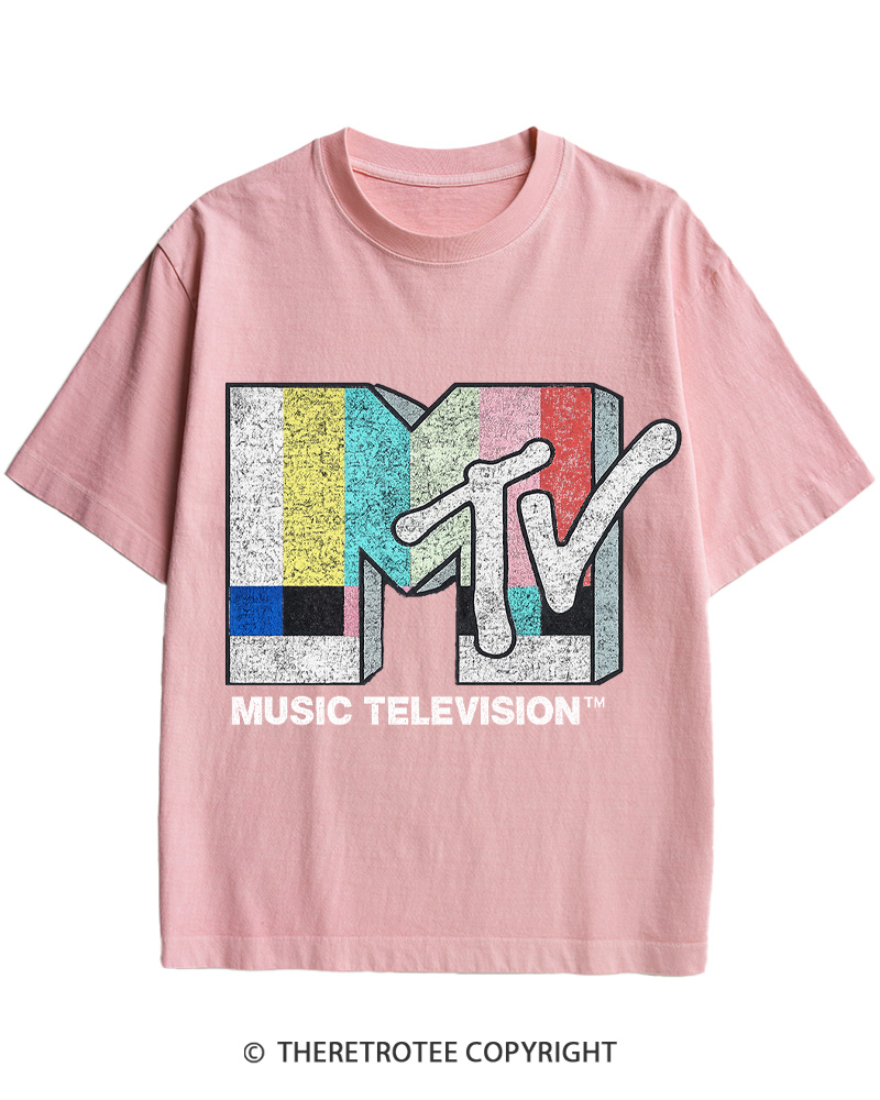 TheRetroTee TV Signal Logo 1980s Cotton T-Shirt