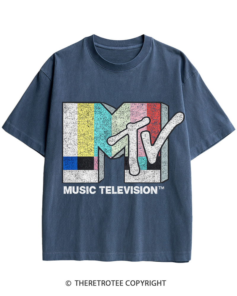 TheRetroTee TV Signal Logo 1980s Cotton T-Shirt