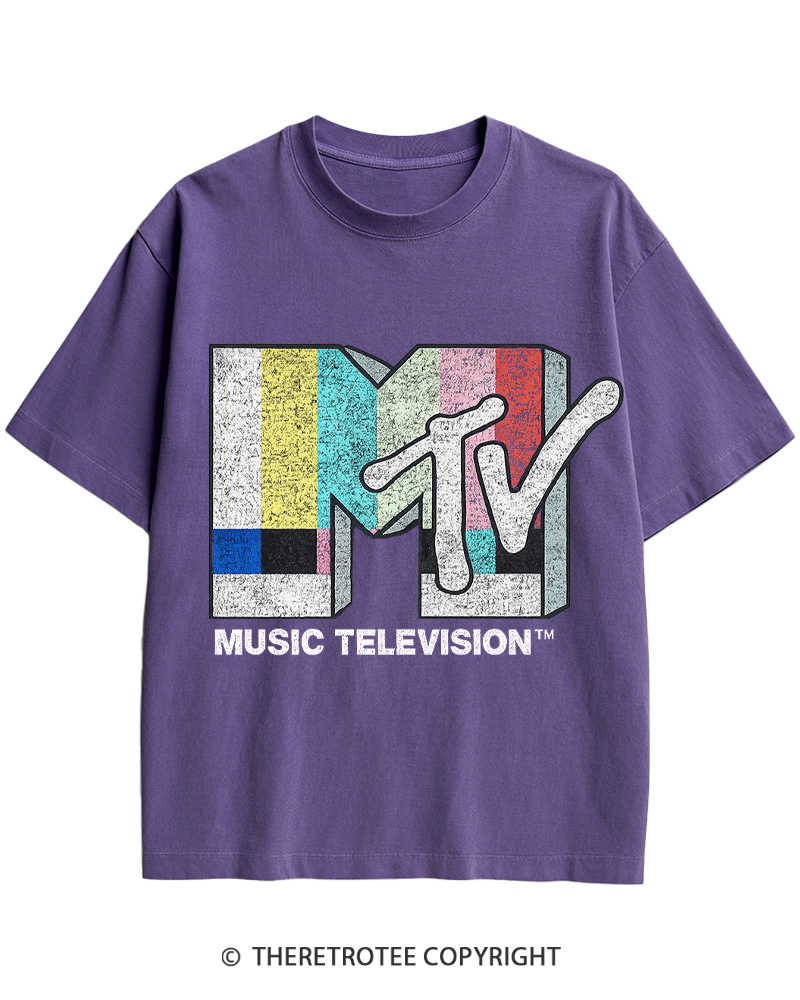 TheRetroTee TV Signal Logo 1980s Cotton T-Shirt