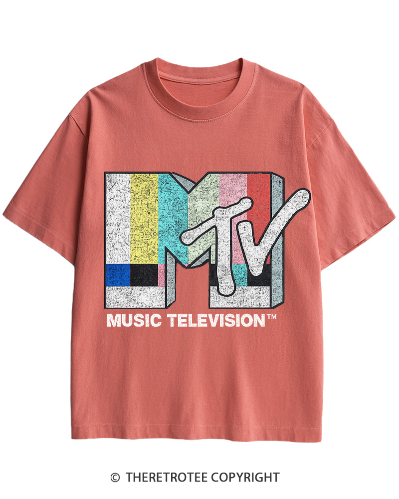TheRetroTee TV Signal Logo 1980s Cotton T-Shirt