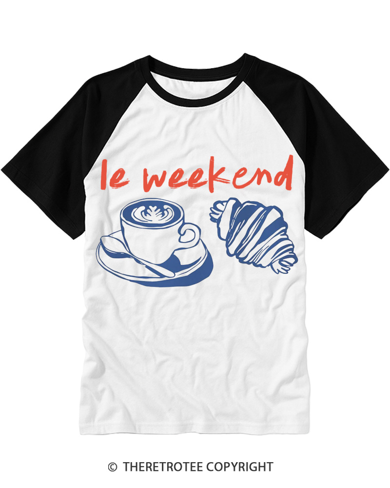 TheRetroTee Le Weekend 1968 Raglan Baseball T-Shirt