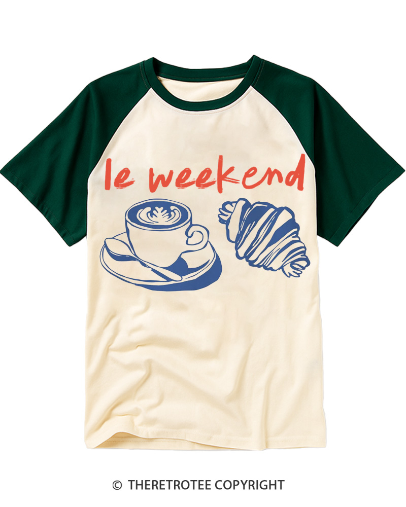 TheRetroTee Le Weekend 1968 Raglan Baseball T-Shirt