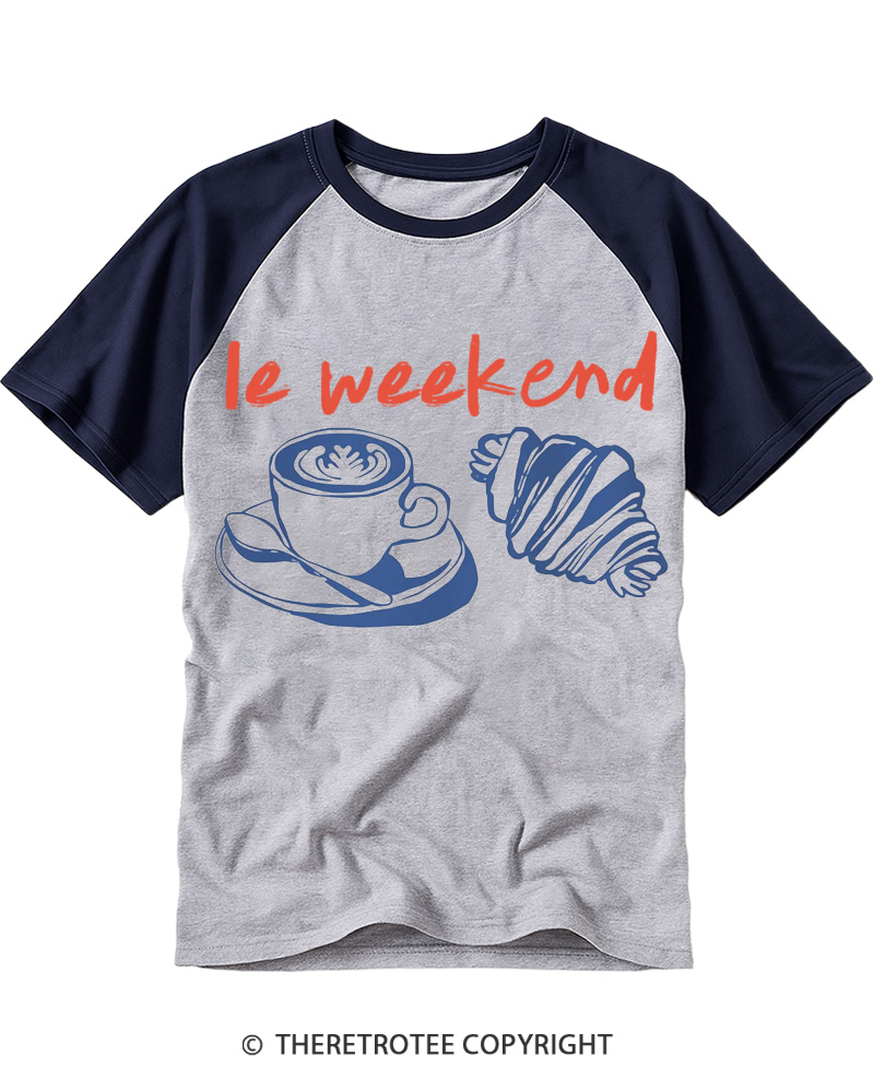 TheRetroTee Le Weekend 1968 Raglan Baseball T-Shirt