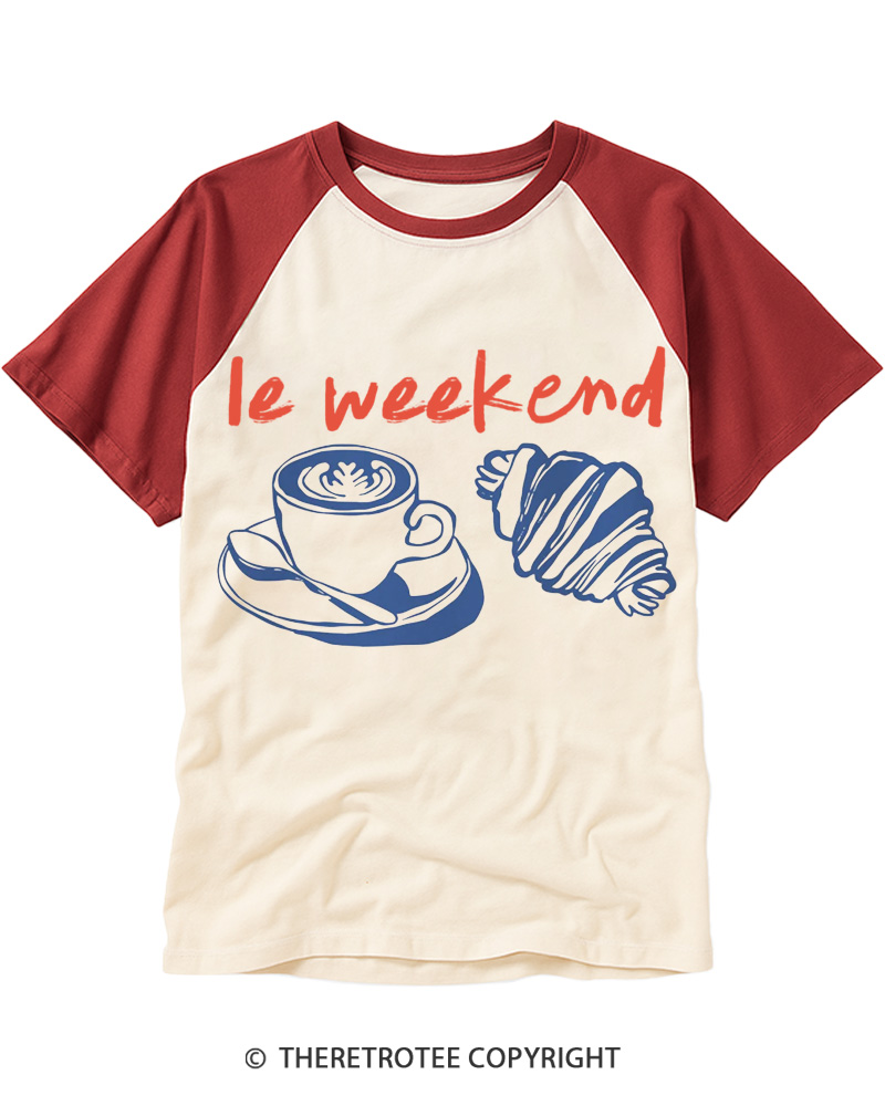 TheRetroTee Le Weekend 1968 Raglan Baseball T-Shirt