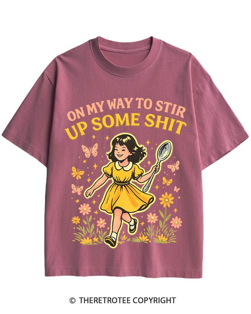 TheRetroTee On My Way To Stir Up Some ShT 1960s Cotton T-Shirt