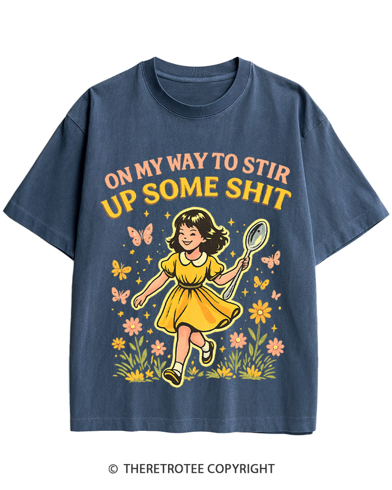 TheRetroTee On My Way To Stir Up Some ShT 1960s Cotton T-Shirt