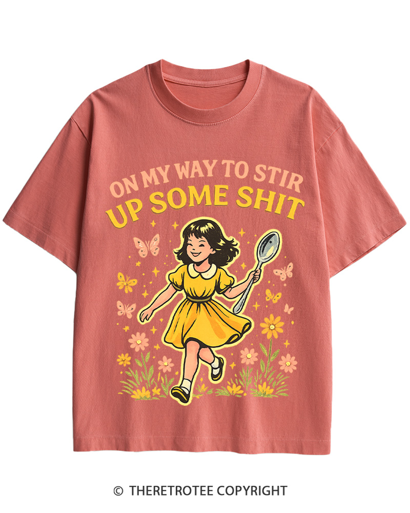 TheRetroTee On My Way To Stir Up Some ShT 1960s Cotton T-Shirt