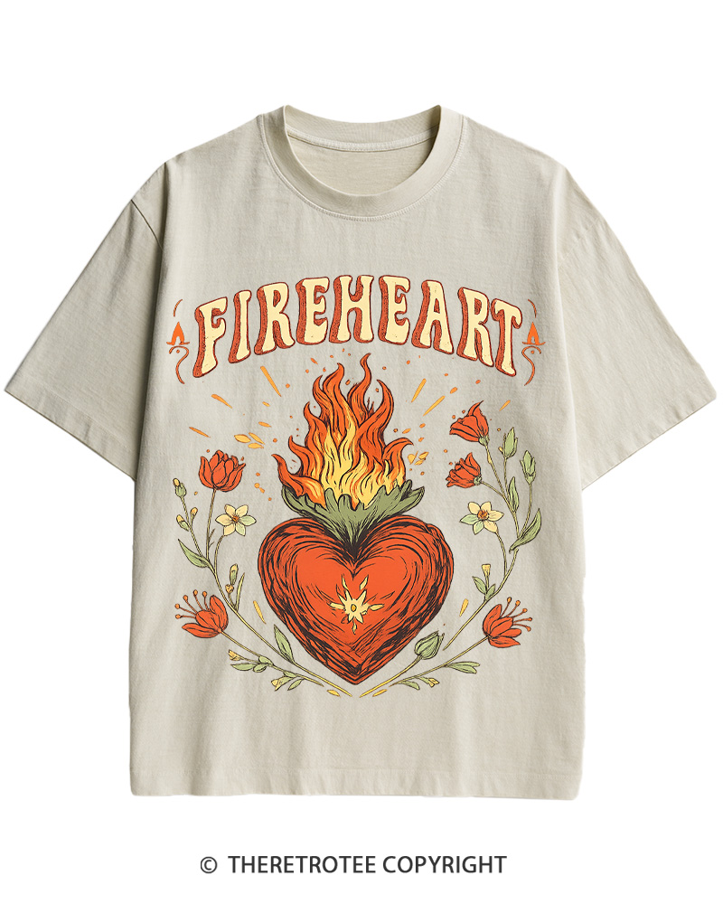 TheRetroTee Fire-heart 1950s Cotton T-Shirt