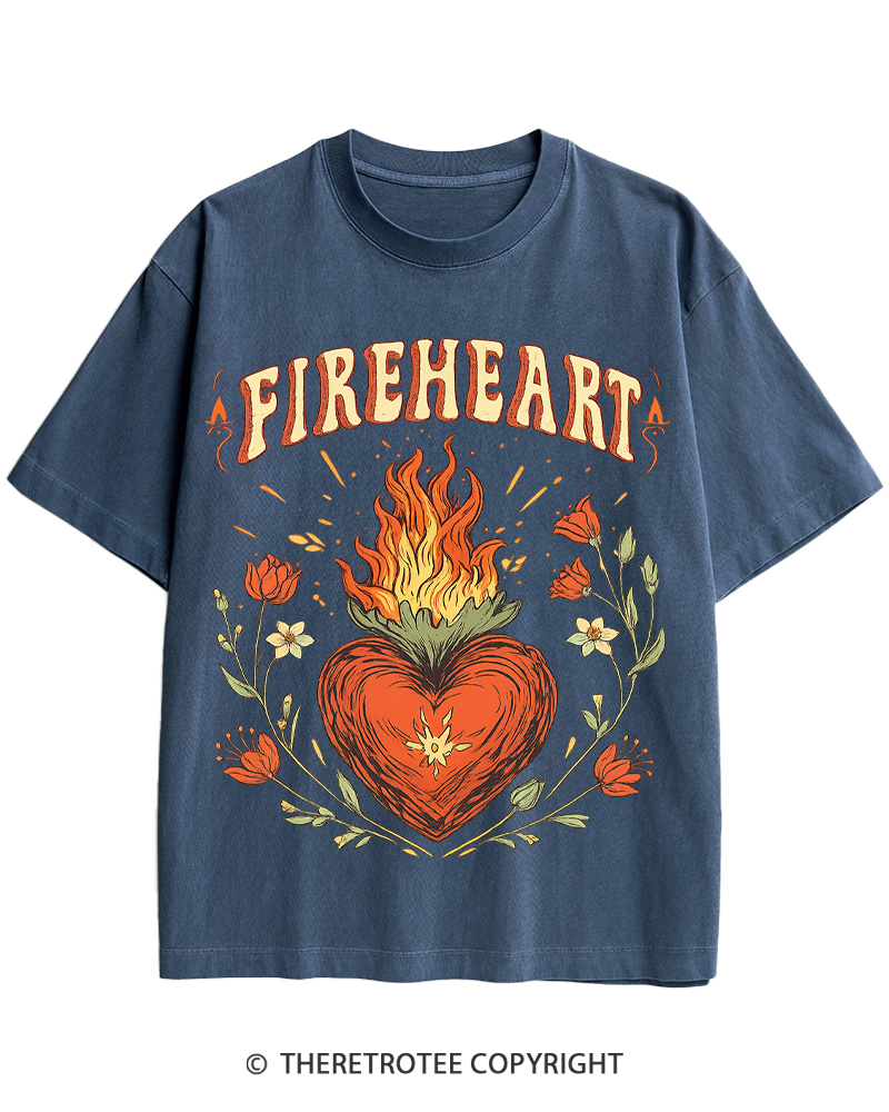 TheRetroTee Fire-heart 1950s Cotton T-Shirt