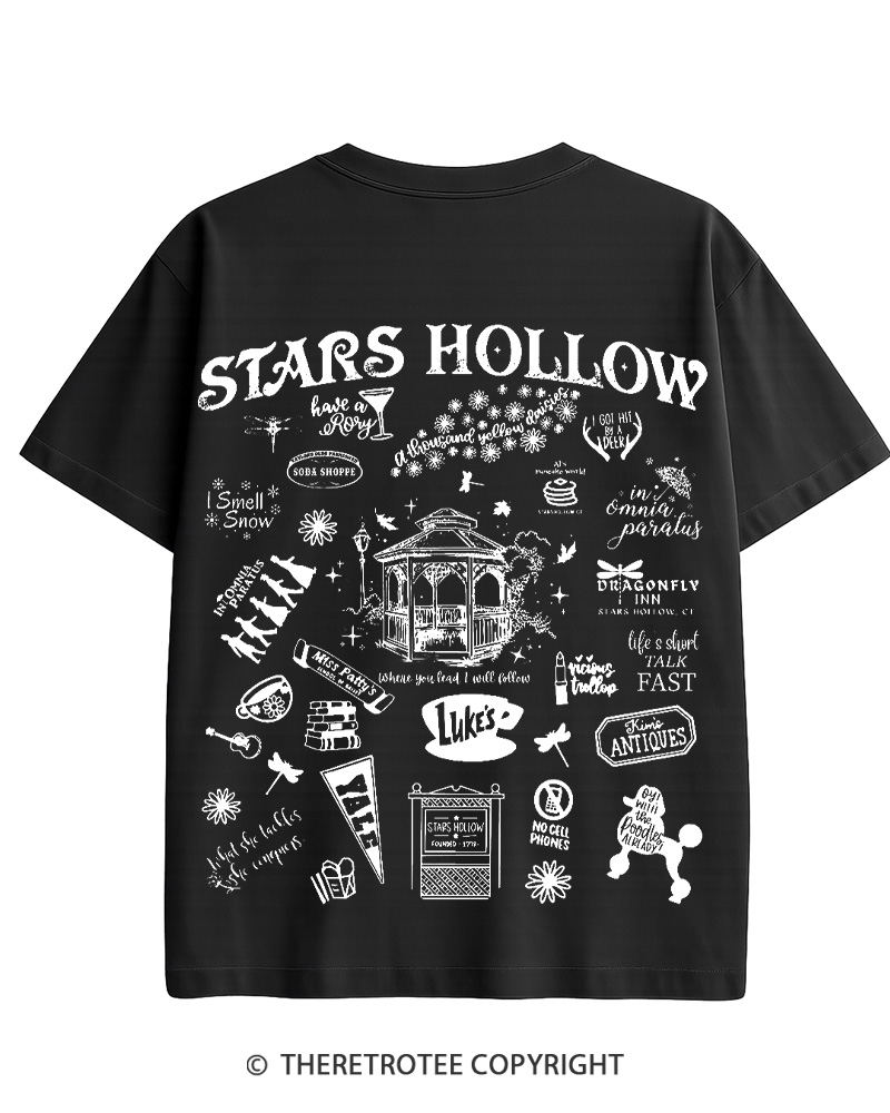 TheRetroTee Stars Hollow Two- Sided 2000s Cotton T-Shirt
