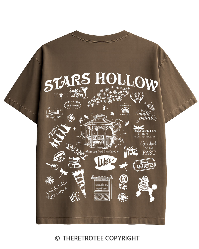 TheRetroTee Stars Hollow Two- Sided 2000s Cotton T-Shirt