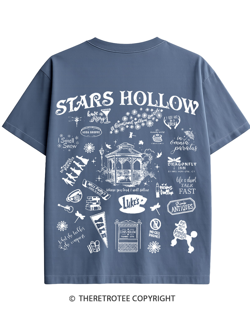 TheRetroTee Stars Hollow Two- Sided 2000s Cotton T-Shirt
