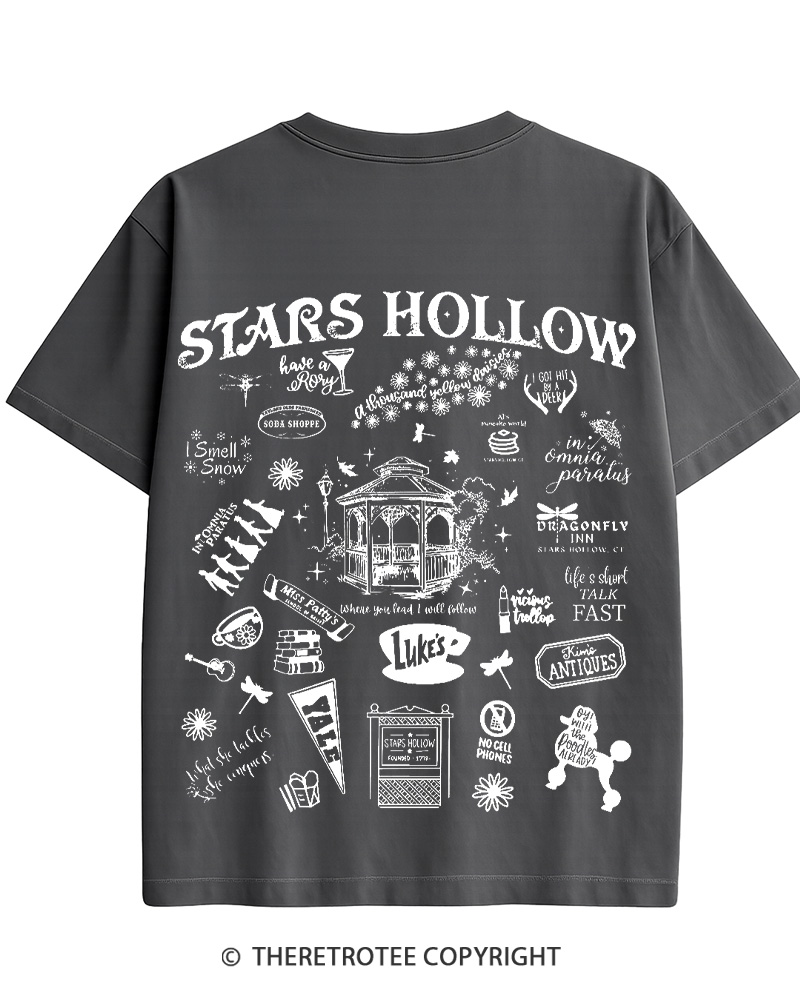TheRetroTee Stars Hollow Two- Sided 2000s Cotton T-Shirt