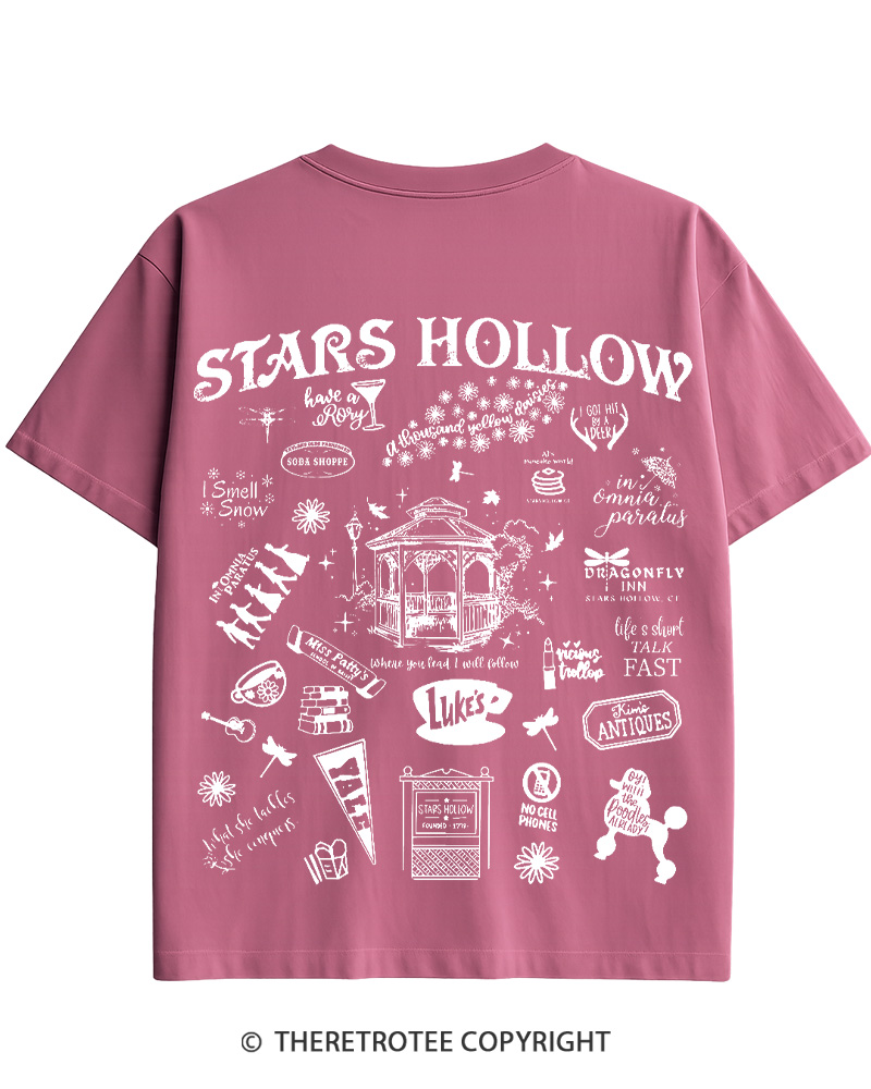 TheRetroTee Stars Hollow Two- Sided 2000s Cotton T-Shirt