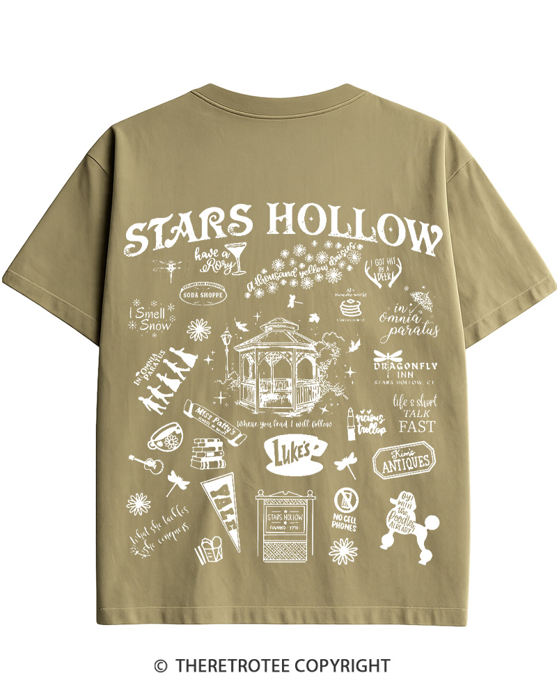 TheRetroTee Stars Hollow Two- Sided 2000s Cotton T-Shirt