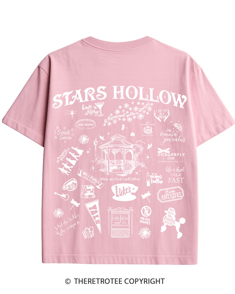 TheRetroTee Stars Hollow Two- Sided 2000s Cotton T-Shirt