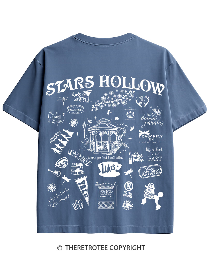 TheRetroTee Stars Hollow Two- Sided 2000s Cotton T-Shirt