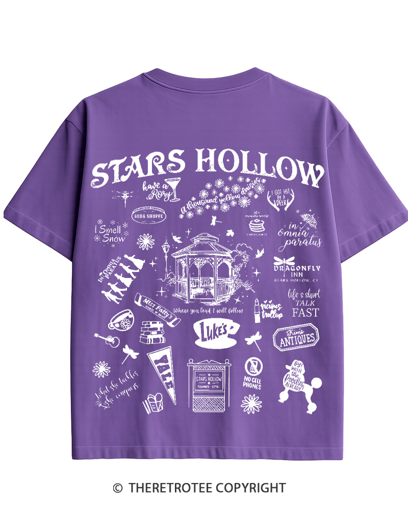 TheRetroTee Stars Hollow Two- Sided 2000s Cotton T-Shirt