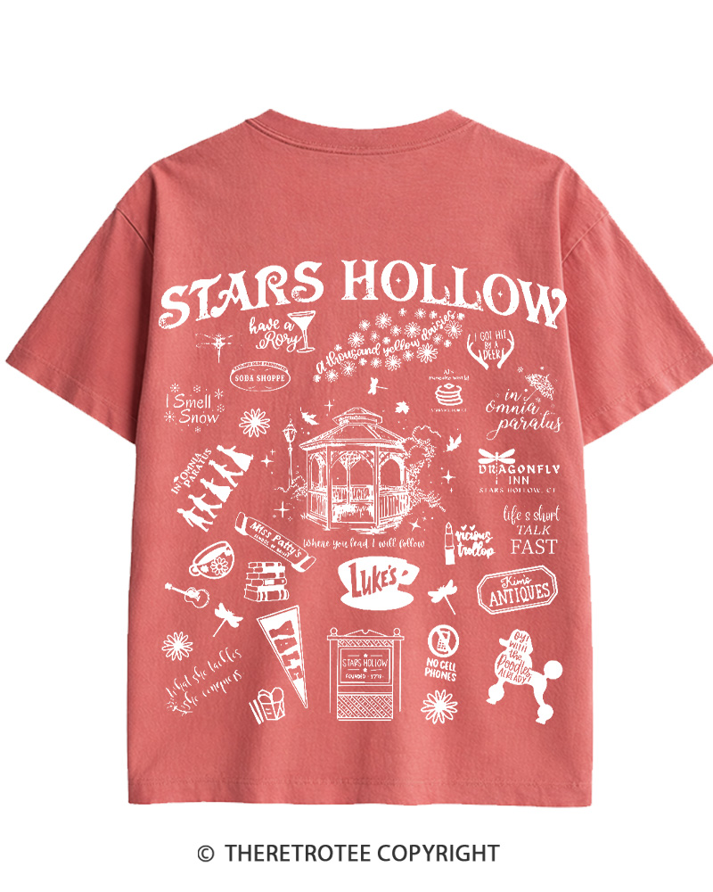 TheRetroTee Stars Hollow Two- Sided 2000s Cotton T-Shirt