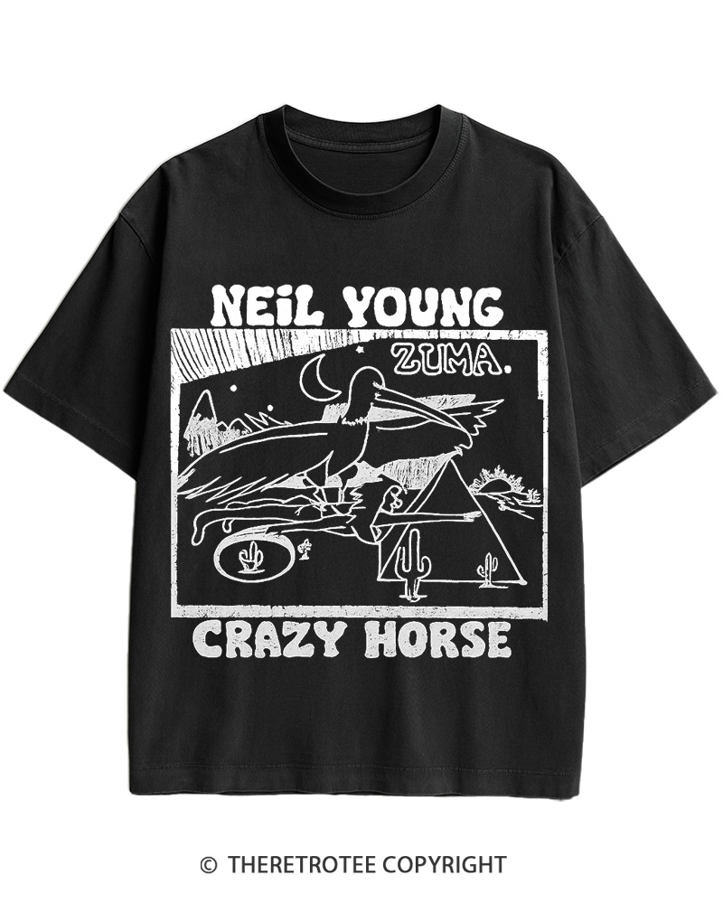 TheRetroTee 1970s Desert Moon Flight Retro Music Cotton T-Shirt