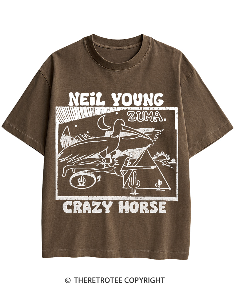 TheRetroTee 1970s Desert Moon Flight Retro Music Cotton T-Shirt